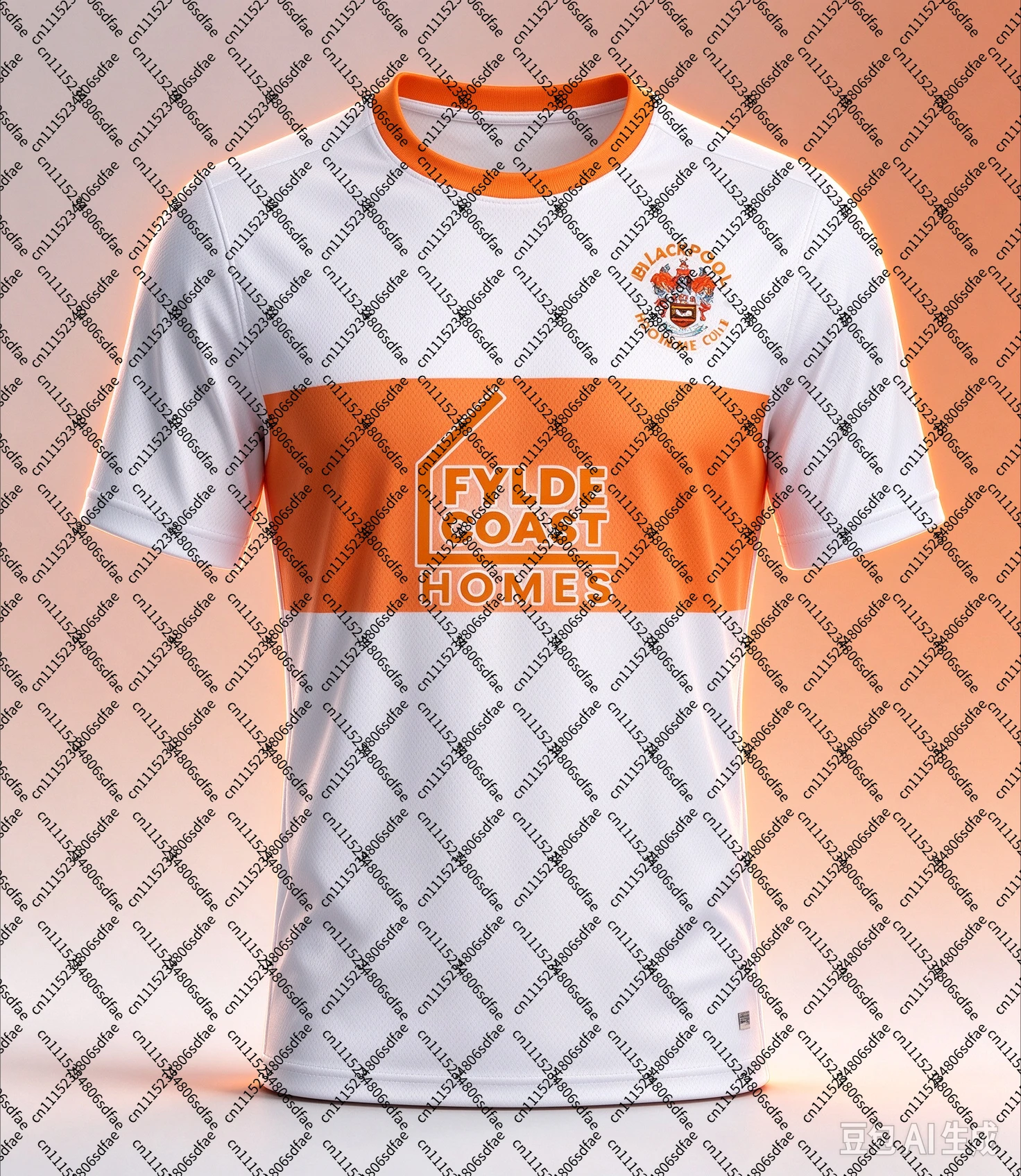 26‑27 Blackpool Fan Game Top, Men Performance Football Shirt, Crew Neck Design, Sweat Wicking Apparel For Competition