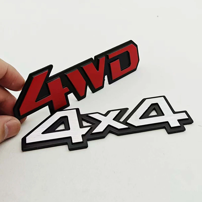 3D Aluminum Car Styling On Chrome Logo 4WD 4X4 Fender Side Rear Trunk Car Decal Emblem Trim Badge Sticker For Truck Auto Styling