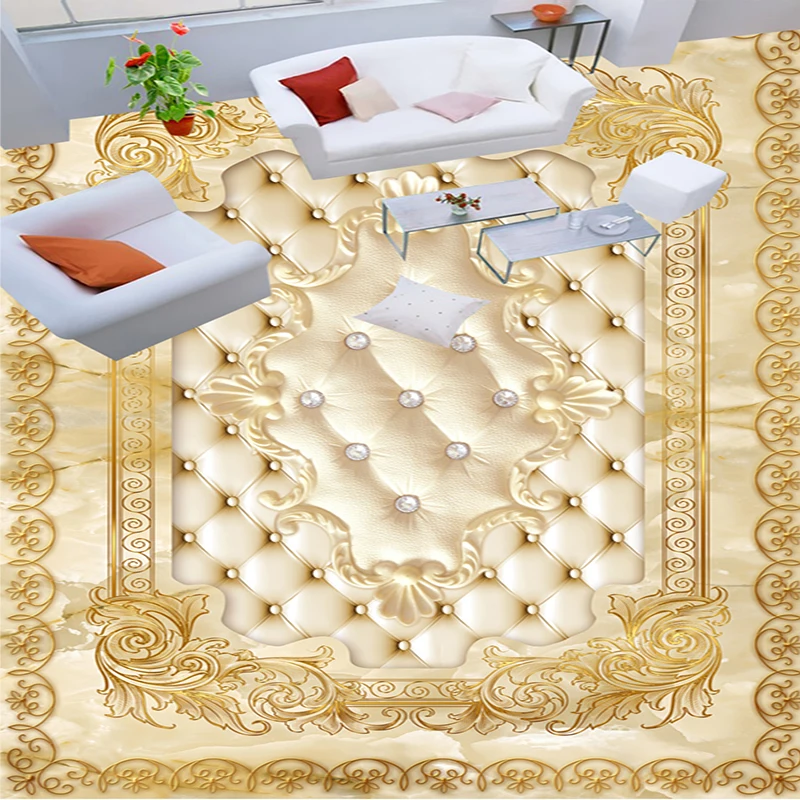 Benutzer definierte Boden Wandt apete europäischen Stil Rose Marmor weiche Rolle 3d Bodenfliesen Aufkleber Wohnzimmer PVC Wohnkultur