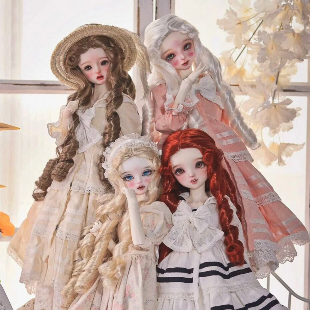 

D09-P726 children handmade toy 1/3 1/4 uncle doll BJD/SD doll's wig Imitation mohair brown Medium length curly hair 1pcs