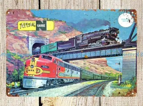 Atlas N Scale Catalog 1967 Model Train Pennsylvania Railroad metal tin sign