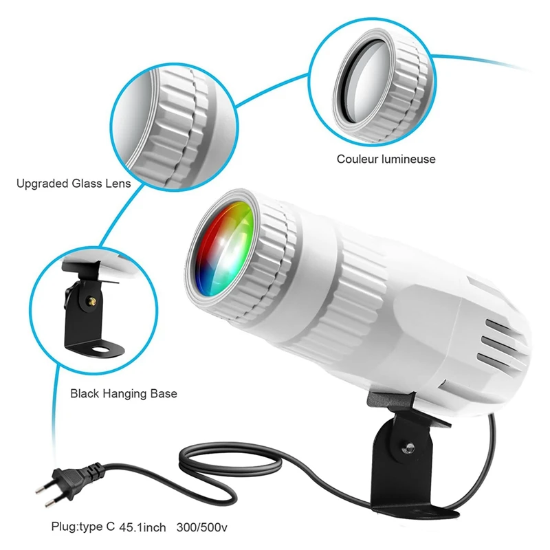 Imagem -04 - Espelho de Luz Bola com Controle Remoto Rgbw em dj Disco Club Plug ue 15w