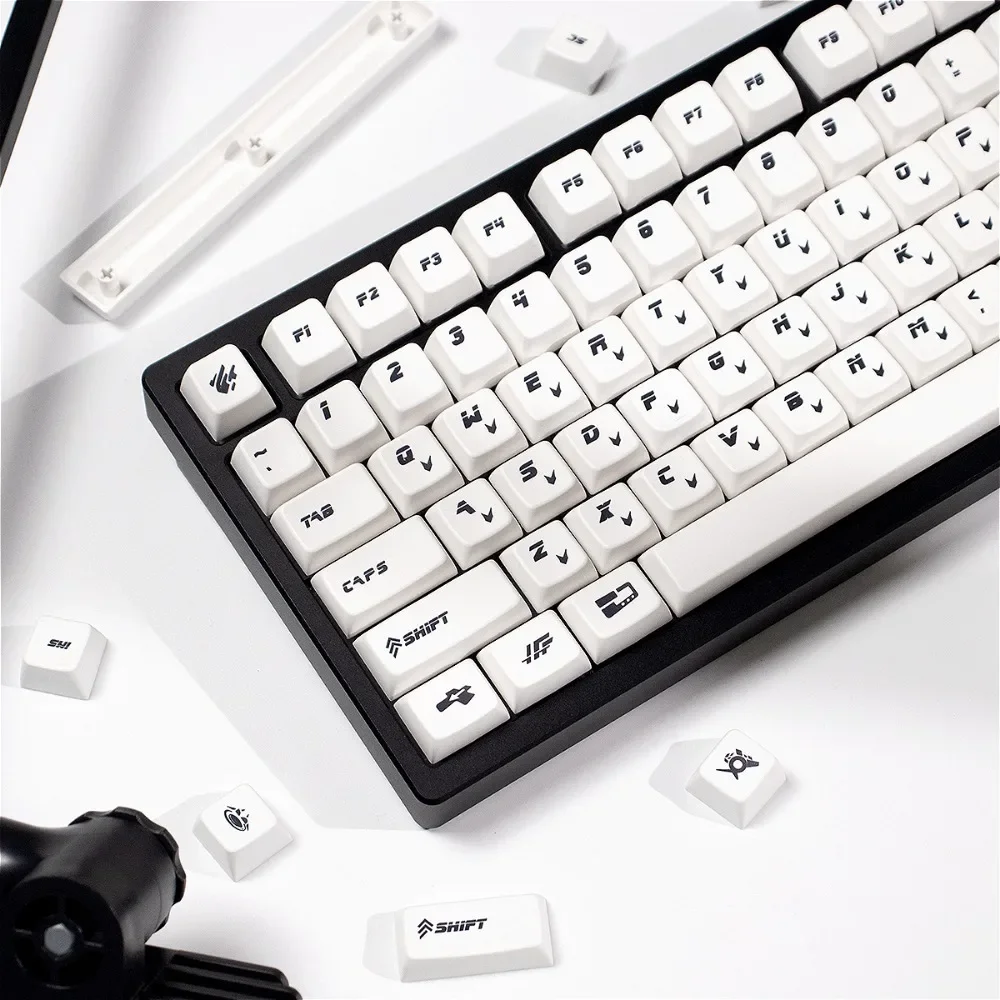 

MDA 151 Keys, Simple White Keycap Set PBT Set For Mx Cherry Gateron Switch Mechanical Keyboard Kit