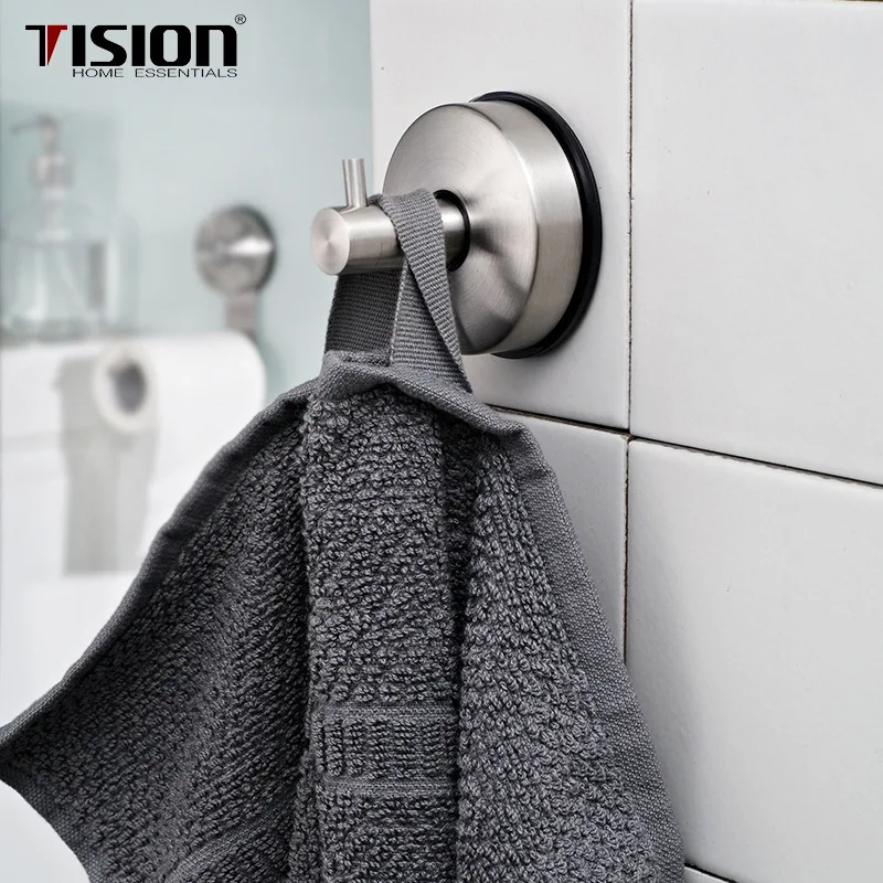 

Bathroom Suction Cup Hook Scratch Free Hook Kitchen Bathroom Non Perforated Stainless Steel Tile Adhesive Hook Shower Room Hook