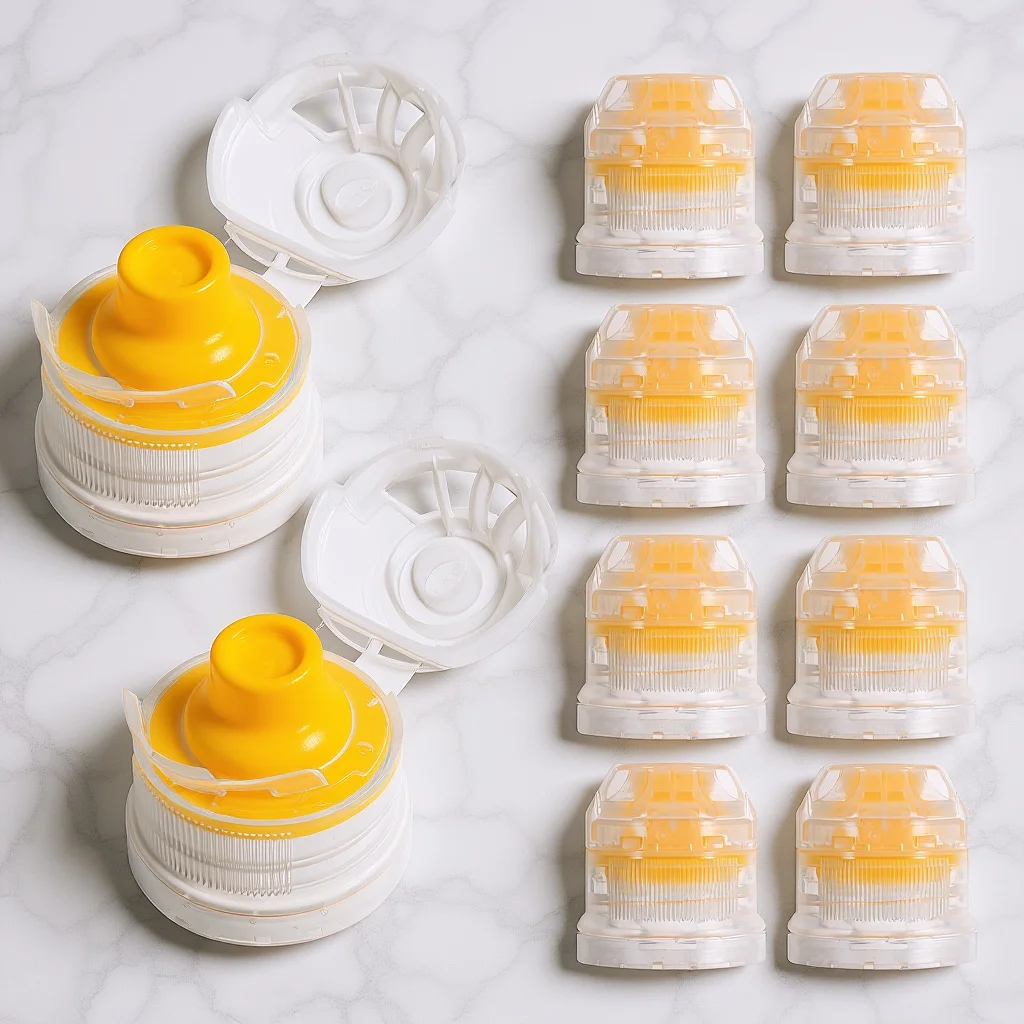 

10Pcs Plastic Spout Caps Flip Top Replacement for Sports Water Bottles Leakproof Push Pull Lid for Outdoor Travel Use