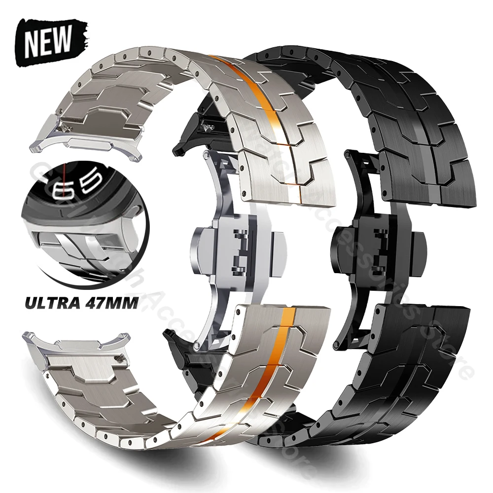 

Stainless Steel Band for Samsung Galaxy Watch 7 Ultra 47mm No Gaps Curved End Metal Bracelet for GALAXY 7 47 47MM Strap Correa