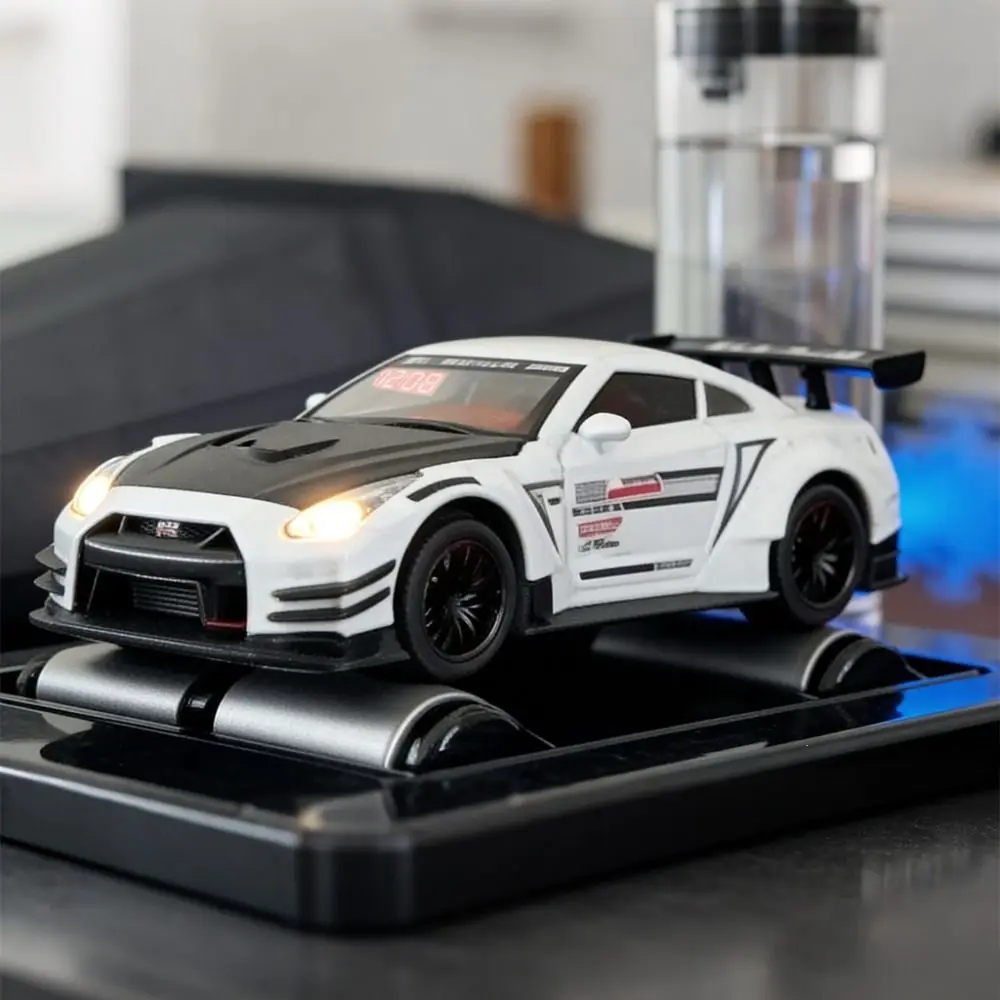 Rechargeable Hypercar Alarm Clock LED Display Simulation Engine Sound Supercar Alarm Clock Water Addable Remote Control