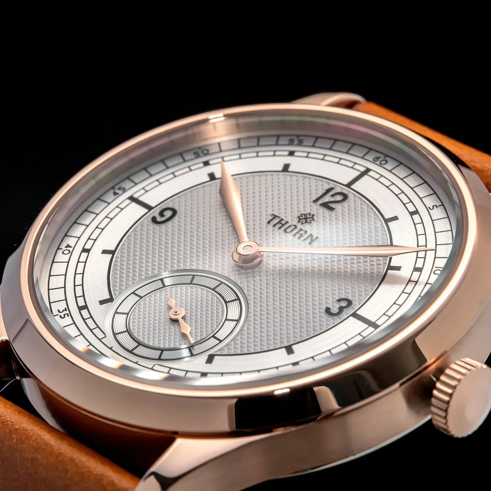 ثورن T001 37 مللي متر الأبيض موضة كوارتز ساعات المعصم الياقوت مقاوم للماء المشوي 316L الفولاذ المقاوم للصدأ الفاخرة رجال الأعمال ساعة #5