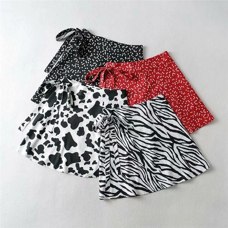 Summer High Waist A-Line  Skirt with Belt Spot Pattern Street Sle Women's Clothing f Body Skirts ort Skirts