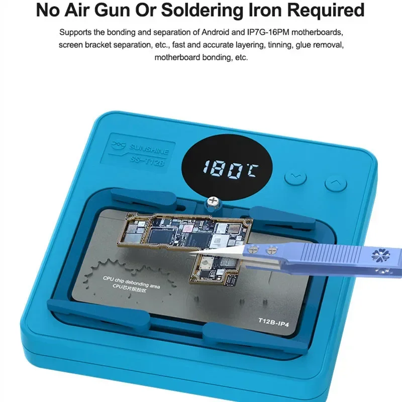 منصة تسخين SUNSHINE SS-T12B لسلسلة IP 7-16 / اللوحات الأم سامسونج للتدفئة السريعة أثناء التفكيك #2