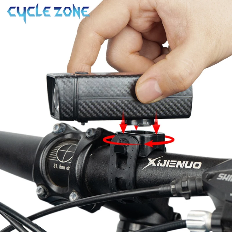 MTB Bicycle Head Light  Type-C Rechargeable T6 LED Front Light Mountain Road Bicycle 3 Gear Modes Headlight Cycling Accessories