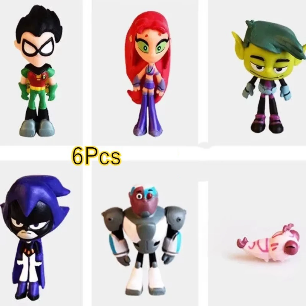 Novo adolescente titan go figura de ação robin eletrônico besta menino faísca corvo si qi conjunto brinquedo artesanal das crianças ornamentos presentes congelados