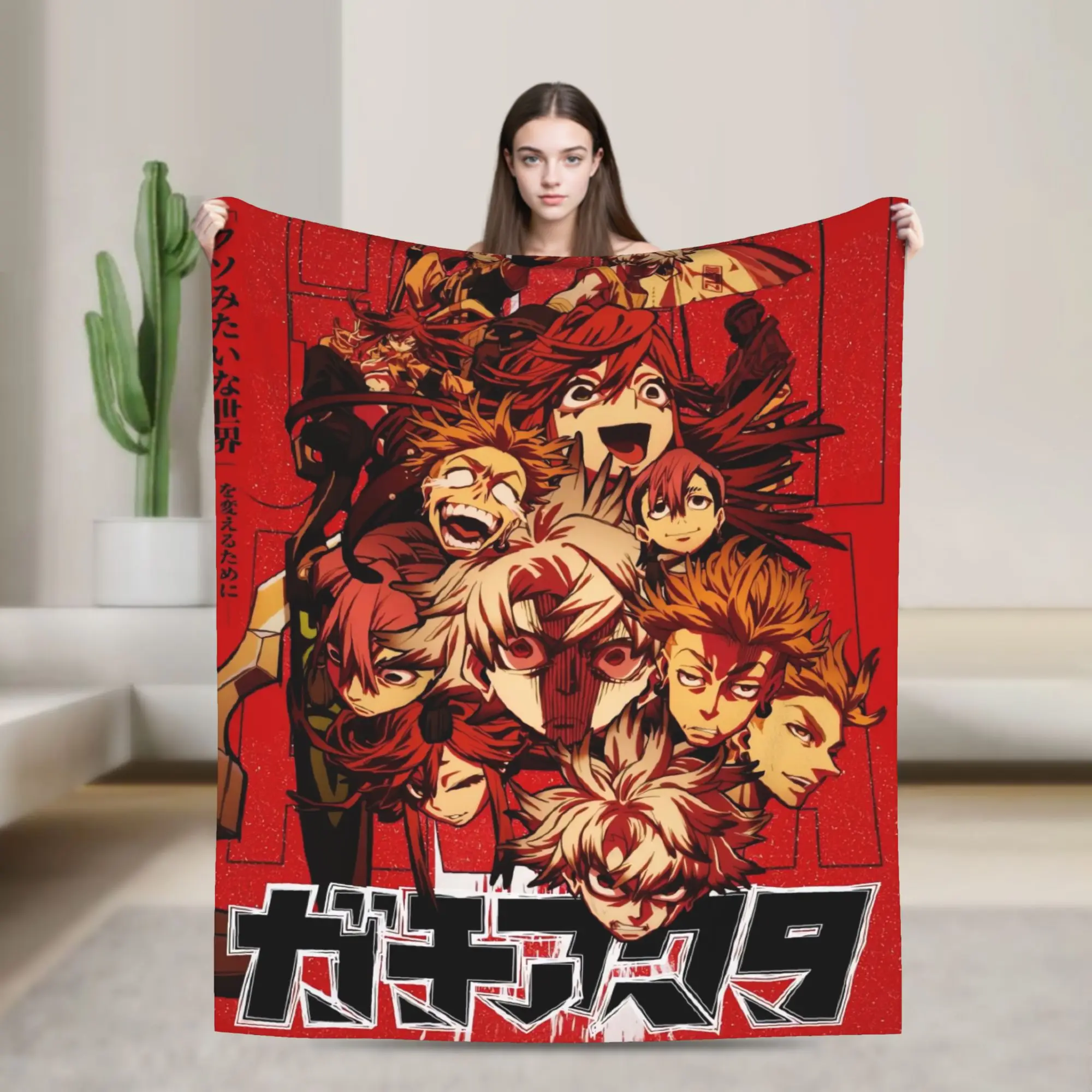 Gachiakutas Anime Warm Blanket  Airplane Travel Plush Bedding Throws Graphic Couch Bed Flannel Bedspread Sofa Bed Cover
