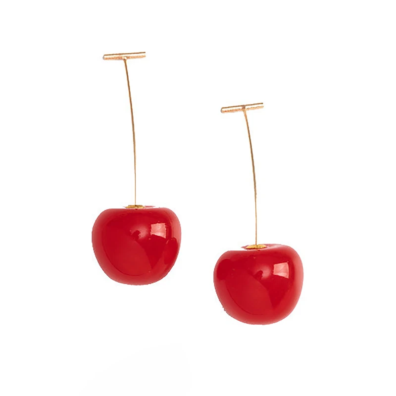 Temperament Women Red Cherry Earrings Earrings Suitable For Women Personality Cute Office Party Earrings Charm Jewelry 1 Pair