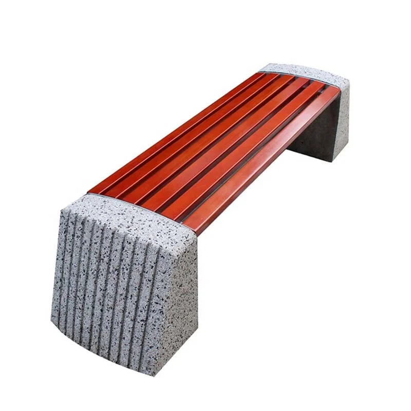 outside cement garden park bench without backs outdoor patio concrete stone bench for community