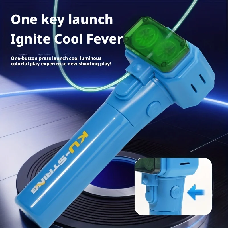 Portable Handheld Rope Launcher - Luminous /Glow in The Dark，Stress Relief & Fun Game，Kids Party Gift，Light Toy String