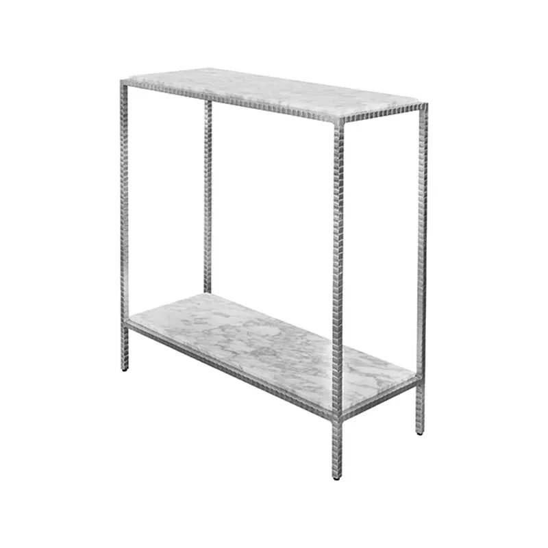 

American coffee table/light luxury retro forged wrought iron marble corner table/soft decoration design/villa/model house side