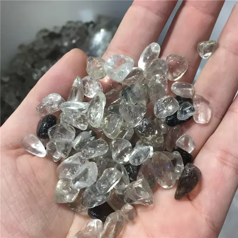 Chip di cristallo di diamante Herkimer da 3-12 mm, diamante Herkimer burattato naturale Chip naturali Cristalli Chip di diamante Herkimer Pietra grezza