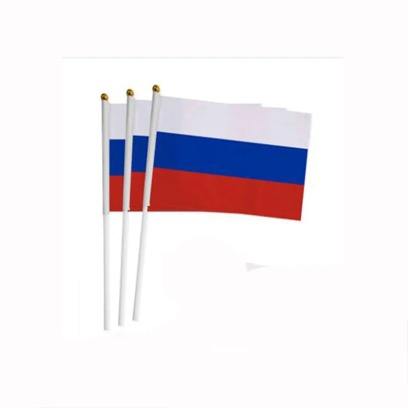 14*21 CM Russian Flag Hand Banner For Celebration 100PCS/LOT