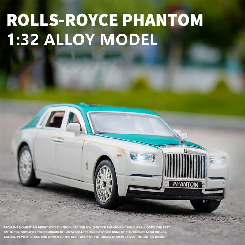 1:32 Rolls-Royce Phantom Alloy Car Model Diecasts Metal Toy Vehicles Car Model Simulation Sound and Light Collection Gift