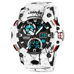 LOQNCE 98005 Outdoor Electron Male Wristwatch Display Quartz Men Clock Sports Mens Watch Camouflage LED Digital Watch