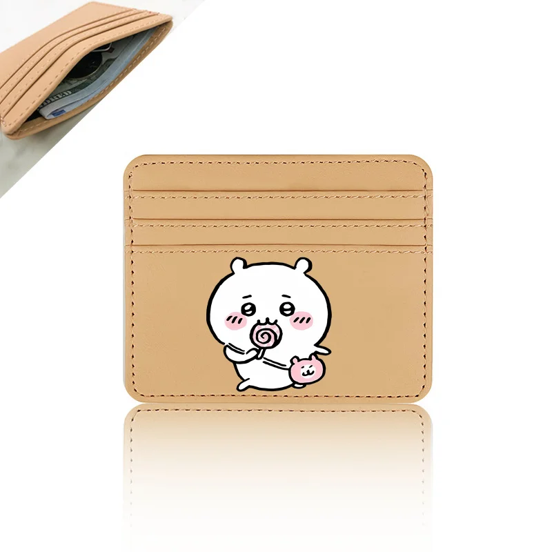 Kawaii C-Chiikawas Torebka na drobne Etui na karty Pu Skórzana torba na prawo jazdy ID Etui na karty kredytowe Mężczyźni Kobiety Wizytówka Portmonetka na monety