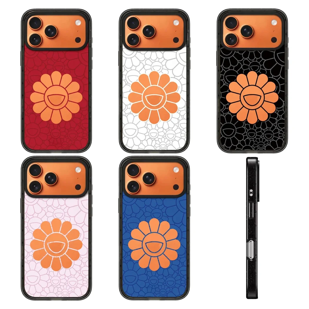 

CASE Flower Petal Pattern Acrylic Border Cover for IPhone 17 16 15 14 13 12 Pro Max 17 Air - Protective Magnetic Case