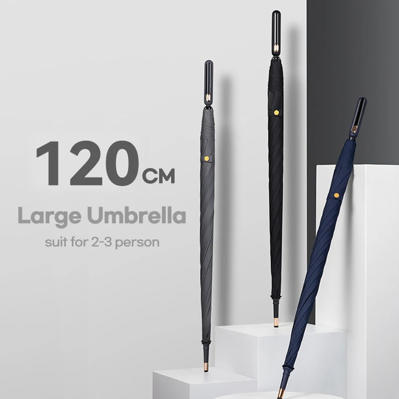 Luxury Big Umbrella Men Women 133cm Large Golf Umbrella Windproof Strong Automatic Long Handle Rain Umbrella