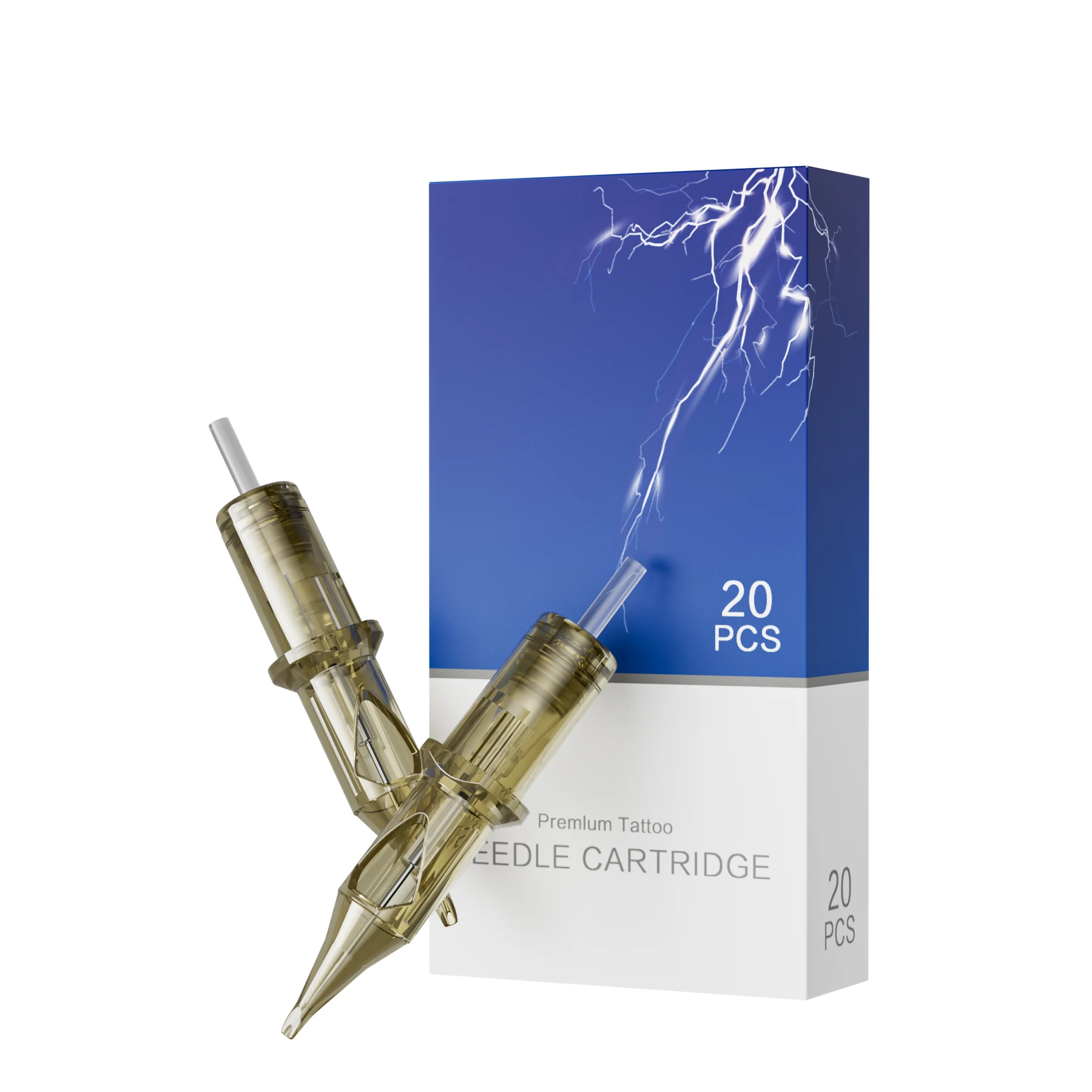 20Pcs Disposable Gold Tattoo Cartridges Needle 0.3mm 0.35mm RL For Permanent Eyebrow Lip Makeup Machine Gun Pen