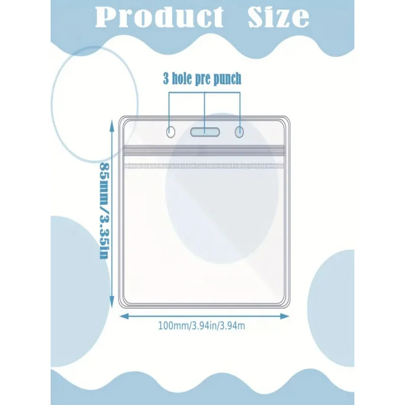 100 Pack Badge ID Card Holders Clear Plastic Horizontal Premium Badge Holder : Office Products