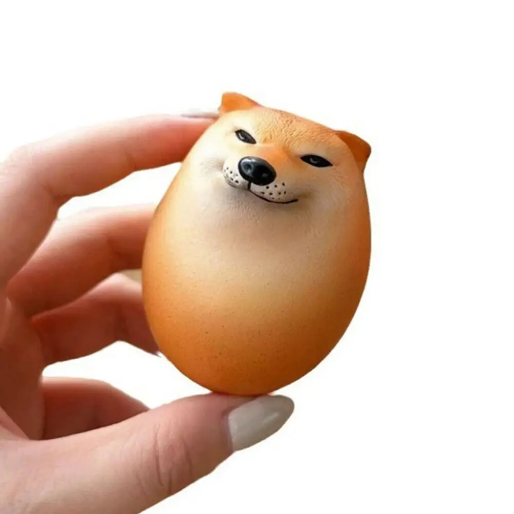 Realistic Dog & Egg Union Decorations New Year PVC Eggs Shape Dog Egg Decor Creative Egg Shiba Inu Ornament