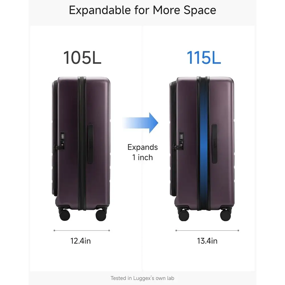 حقيبة دوارة من البولي كربونات قابلة للتوسيع مع قفل TSA، 28 بوصة أرجواني #3