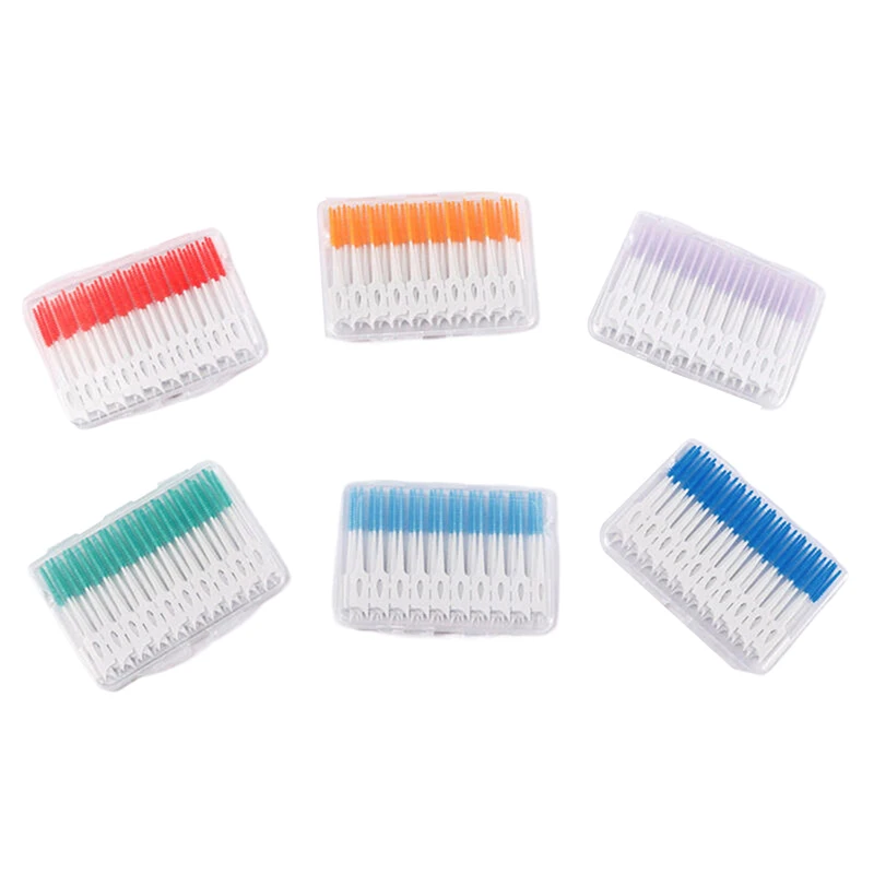 120pcs/box Oral Care Tools Silicone Interdental Brushes Super Soft Dental Cleaning Brush Teeth Cleaner Dental Floss Toothpicks