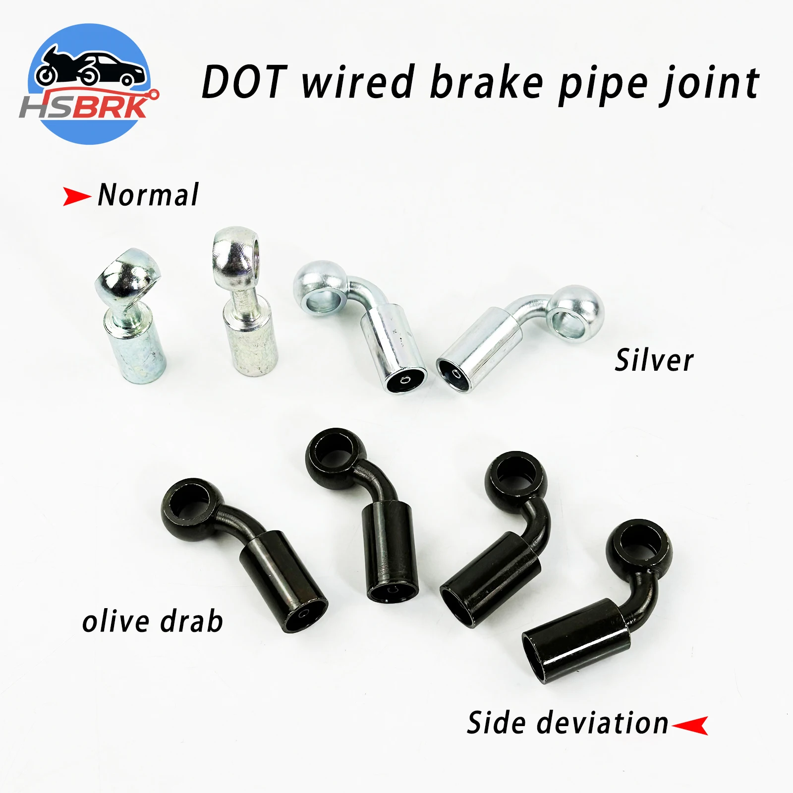 

M10 DOT brake fuel pipe connector white/green normal/side deviation automotive motorcycle fuel pipe adapter