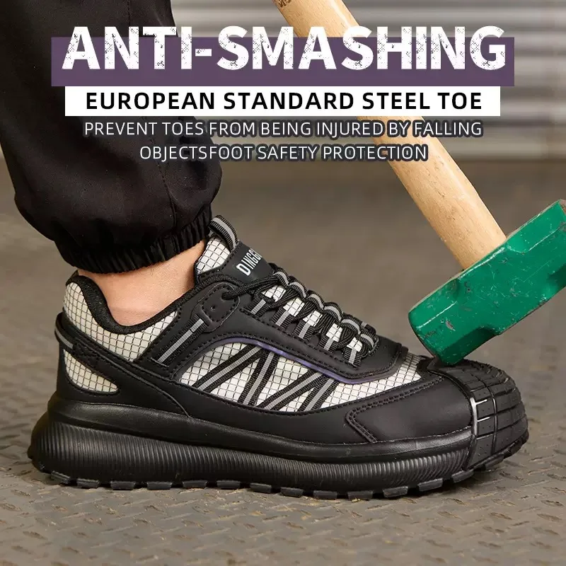 New Men's Safety Shoes: Steel-Toe, Impact-Resistant, Puncture-Resistant, Lightweight, Protective, and Durable Work Shoes