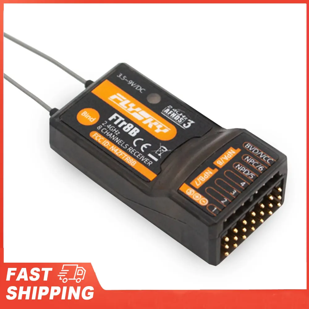 

2,4 ГГц 8-канальный приемник FlySky FTr8B для радиоуправляемого самолета, вертолета, планера с фиксированным крылом, автомобильного дрона, двойная антенна для передатчиков AFHDS3