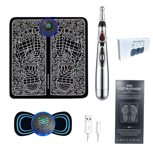 Pluma de masaje electrónica eléctrica, masajeador de pies, entrenador de masaje corporal portátil para cuello, pluma de masaje, masajeador muscular, alivia la fatiga