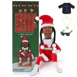 New Snoop Dogg Snoop on a Stoop Christmas Elf Doll 12” Plush Toys Shelf Decor Includes Elf Toy Tshirt Sunglasses and Necklace