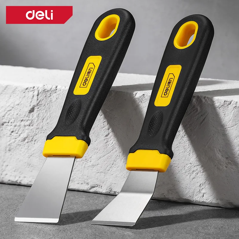 1.5 Inch Grease Scraper Set Stainless Steel Rust Resistant Straight Curved Blade Paint Scraping Drywall Caulk Removal Tool