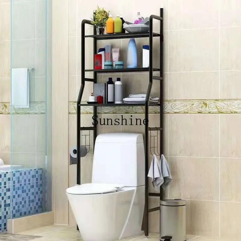 Toilet rack, bathroom, bathroom floor-to-ceiling non-punching wrought iron finishing and storage