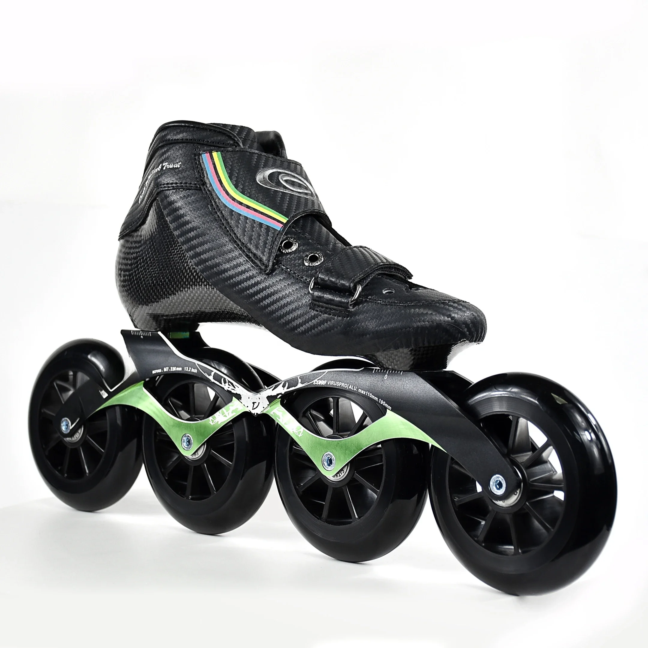 Wholesale High-end High Class 110mm 4 Wheels Carbon Fiber Speed Skating Shoe for Racing