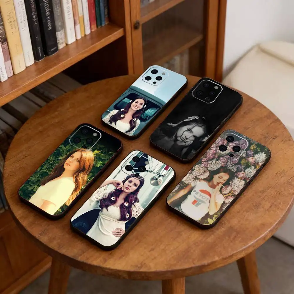 

Lanas-w-Del-R-Rey Phone Case For iPhone 17,16,15,14,13,12,11 Plus,Pro Max,XS,Soft Silicone Black Cover