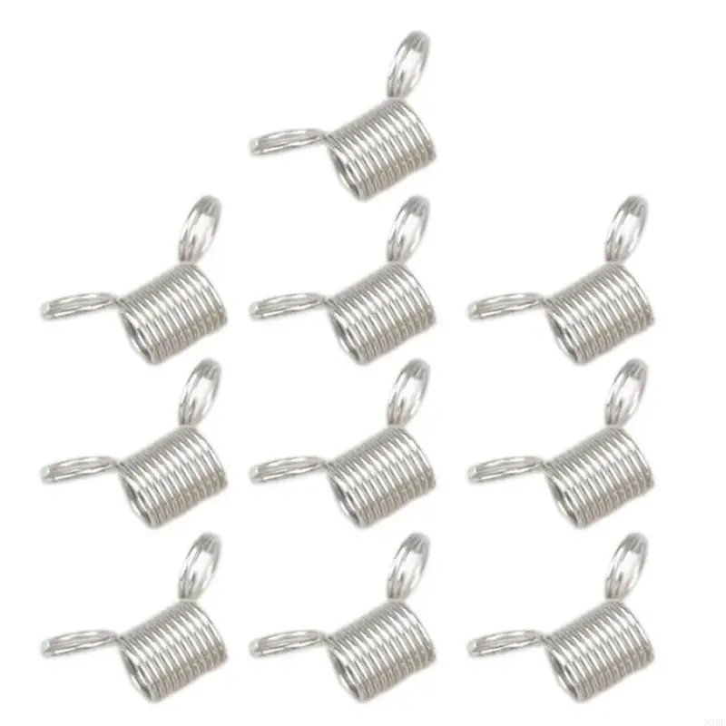 N5KE 10 PCS Creative Bead Line End Stainless Steel Stop Stop Spring Crimp Ends Ends