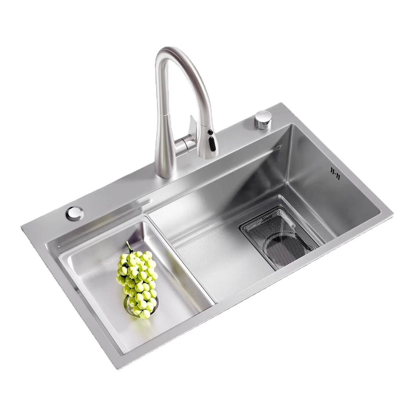 

Large single slot, thickened basin, stainless steel, household, kitchen washing