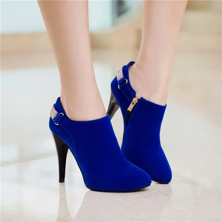 Oversize  Large size Big size womens fashion boots Pointed toe Thin heel ankle boots boots female women shoes Light Weight
