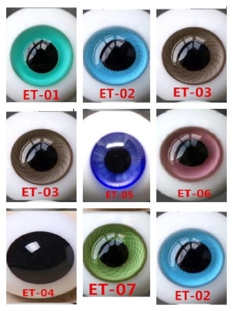 Gorąca Wyprzedaż Serii ET Oczy Szklane BJD 1/12 1/8 1/6 1/4 1/3 6MM 8MM 10MM 12MM 14MM 16MM 18MM 20MM 22CM 24CM Ręcznie Robione Oczy dla Lalek