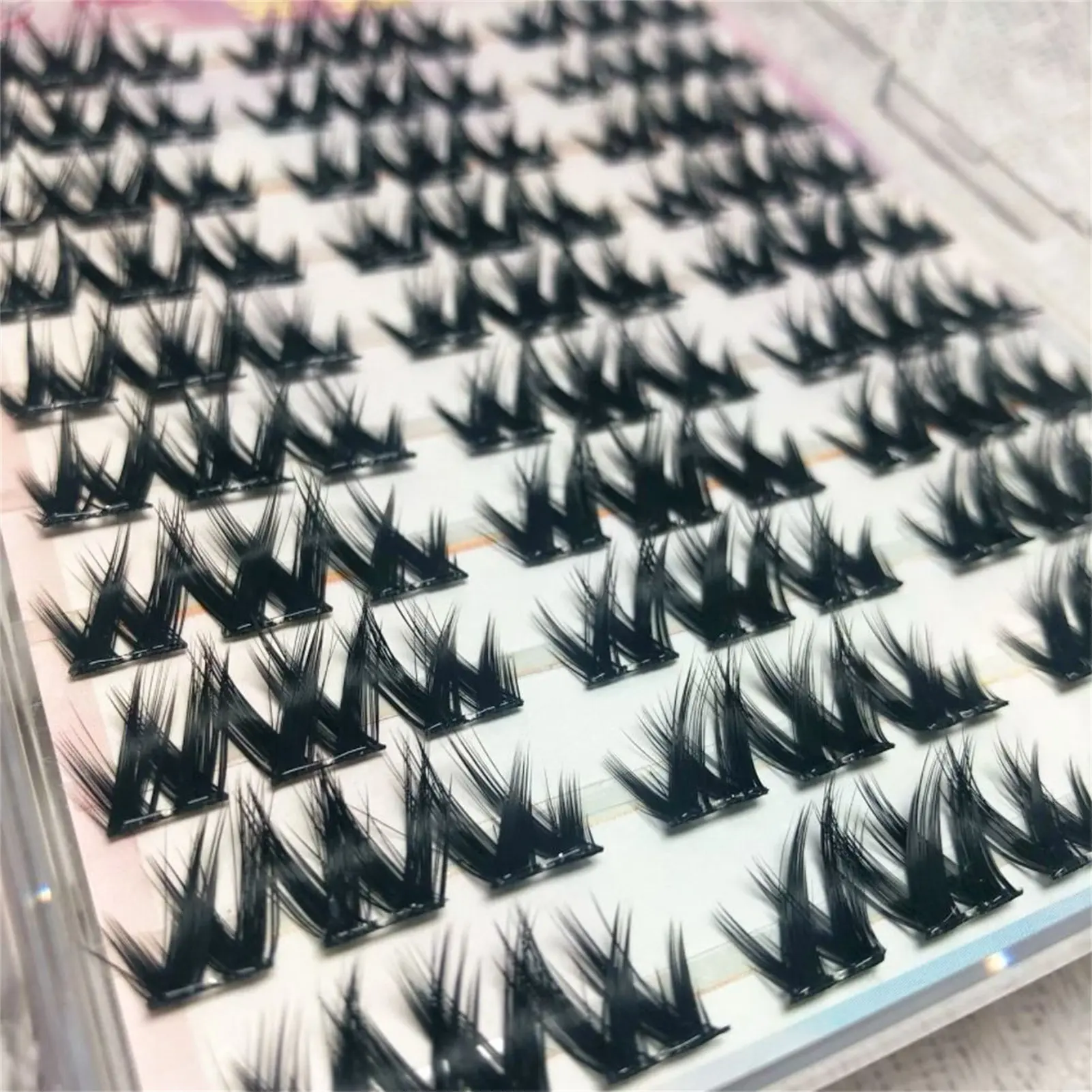 Estensioni ciglia finte naturali Ciglia lunghe ricce fai-da-te Cluster individuali ciglia di grande volume ciglia professionali arricciate spesse