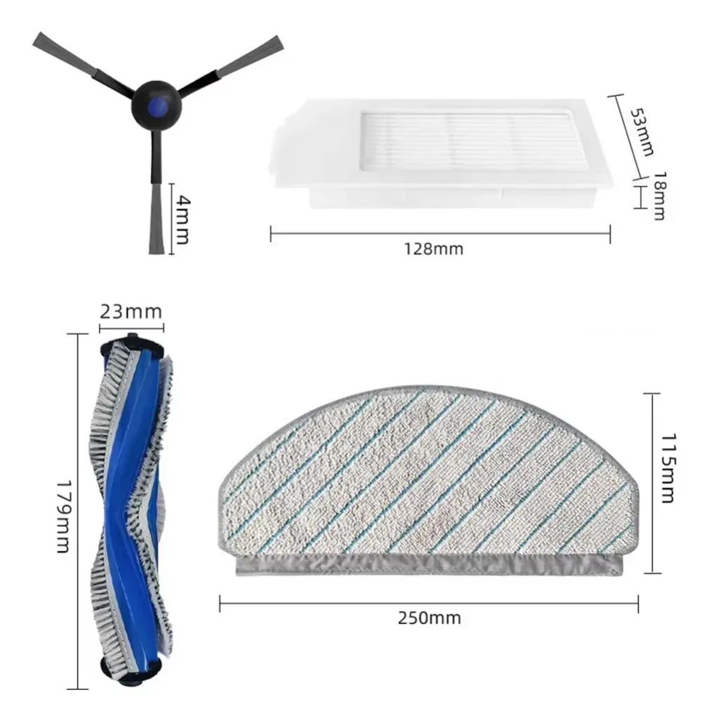 Main / Si Brush Filter Mop Cloth Kit For Ecovacs For Deebot N20 / N20 PLUS / N20  For PRO PLUS Vacuum Cleaner / Accessories