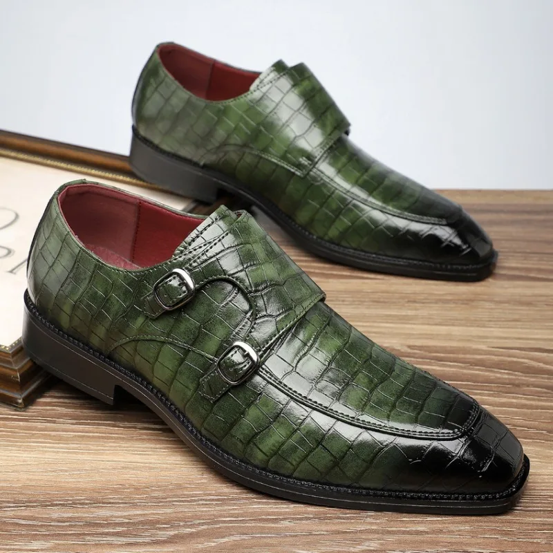 Plus Size 48 High-end Crocodile-patterned Men Leather Shoes Fashionable Business Formal Shoes Luxury Wedding Party Shoes for Man
