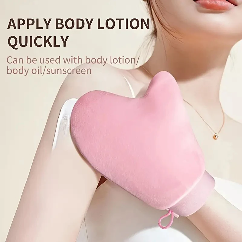 Lotion Applicator Glove Reusable Body Self Tan Glove Applicator Tanning Gloves With Thumb Quick Dry Flocking Glove